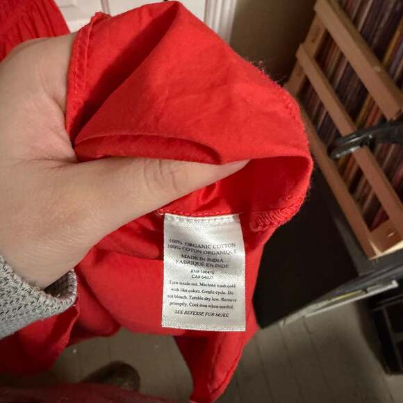 Faherty Amalfi Dress Hibiscus Red Orange Back Cutout Midi Cotton Small - Picture 7 of 10